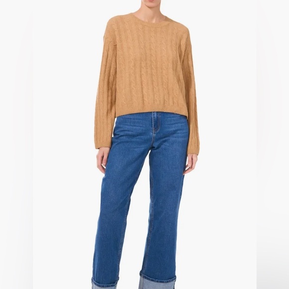 NWT 1.STATE Cable Knit Sweater Camel Tan Size L $99 Retail - Picture 1 of 13
